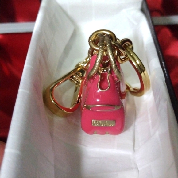 COLE HAAN Spotlight Enamel Pink 🩷 Weighted Keychain NWT - Picture 2 of 8
